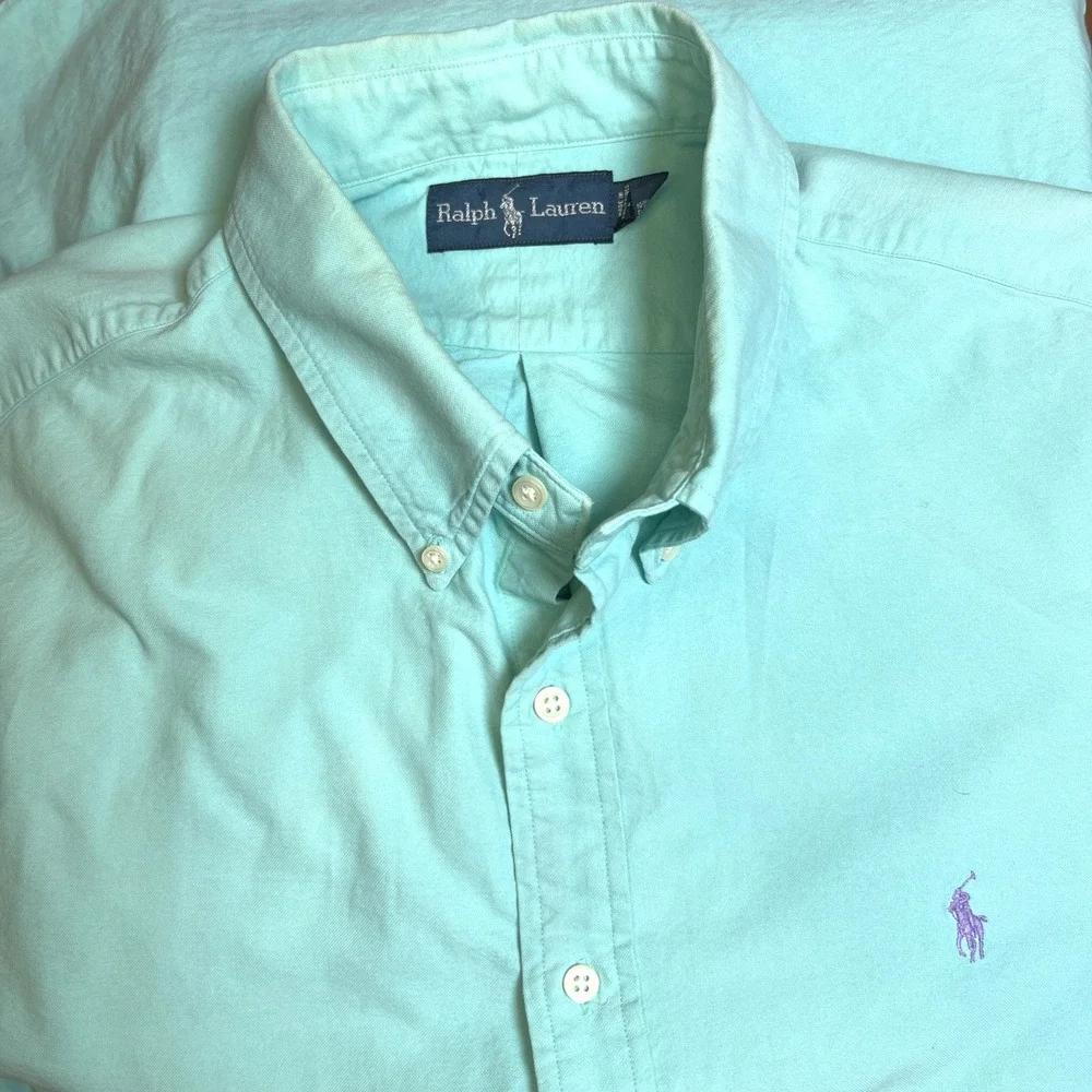 Polo Ralph Lauren Mens XXL Oxford Shirt Mint Seafoam Green Cotton Button Down LS